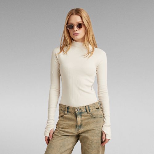 Top Slim Rib Mock - Beige - Mujer - G-Star RAW - Modalova