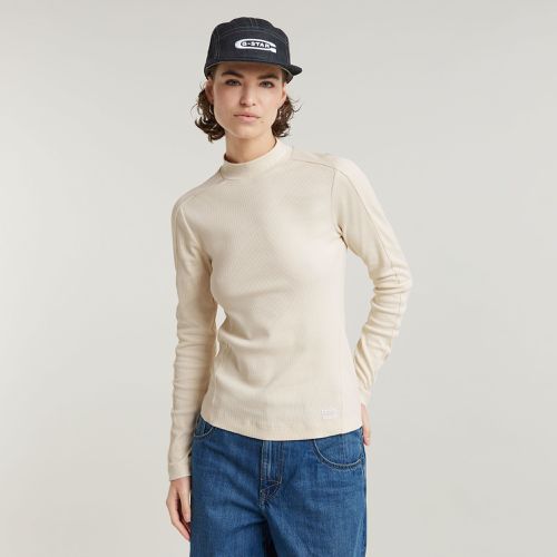 Top Slim Rib Mock - Blanco - Mujer - G-Star RAW - Modalova