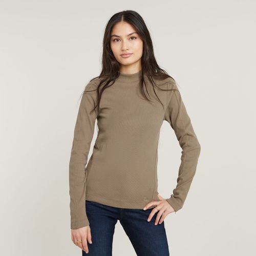 Slim Rib Mock Top - Beige - Women - G-Star RAW - Modalova