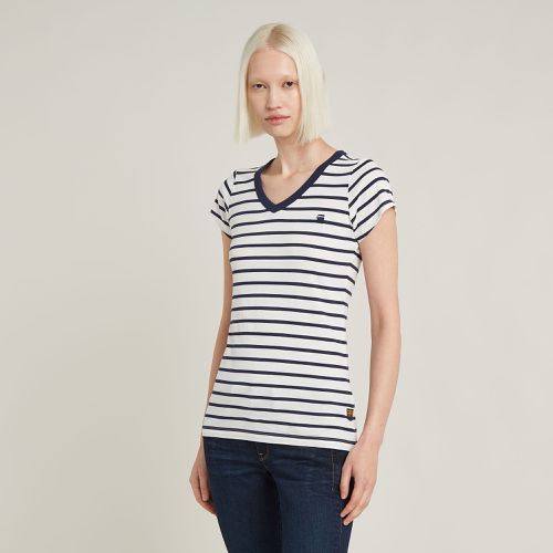 Camiseta Eyben Stripe Slim V-Neck - Mujer - G-Star RAW - Modalova