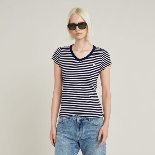 Camiseta Eyben Stripe Slim V-Neck - Mujer - G-Star RAW - Modalova