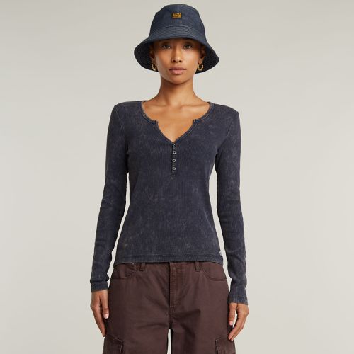 Top Deep V Overdyed Henley Slim - Mujer - G-Star RAW - Modalova