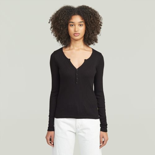 Camiseta Deep V Henley Slim - Mujer - G-Star RAW - Modalova