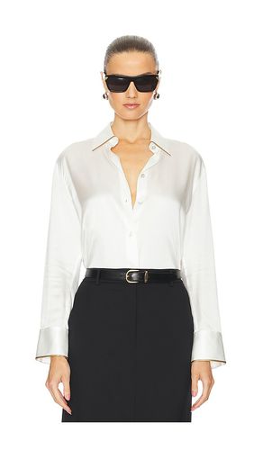 Tipped Slim Long Sleeve Blouse in . Size M, S, XL - Vince - Modalova