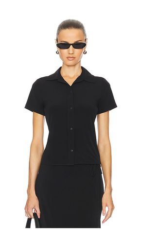 Camisa de botones short sleeve en color talla M en - Black. Talla M (también en S, XS) - Vince - Modalova