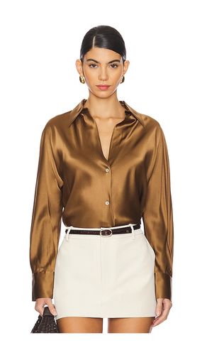 Blusa abotonada en color bronce talla S en - Tan. Talla S (también en XS) - Vince - Modalova