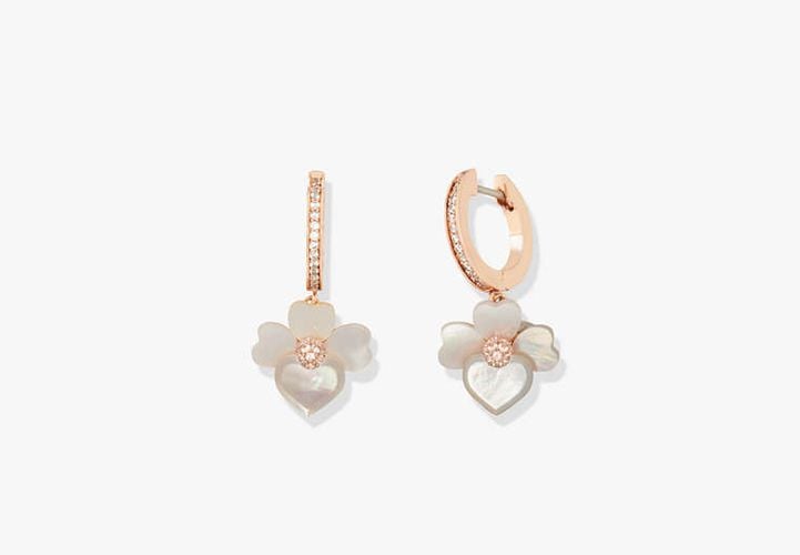 Precious Pansy Pavé Drop Mini Hoops - Kate Spade New York - Modalova