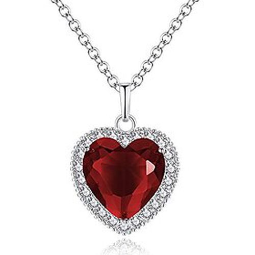Forever love titanic heart of the ocean necklace for women girls silver tone pendant necklace with 5a cubic zirconia fashion jewelry anniversary valentine birt - Ador.com UK - Modalova