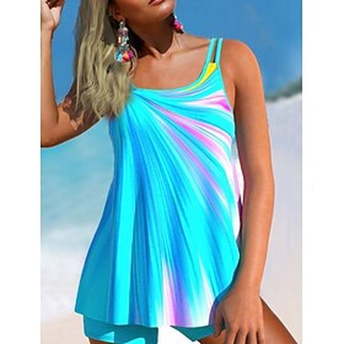 Women's Swimwear Tankini 2 Piece Normal Swimsuit Color Block Floral Blue Strap Padded Bathing Suits Vacation Beach Wear Sports - Ador.com UK - Modalova