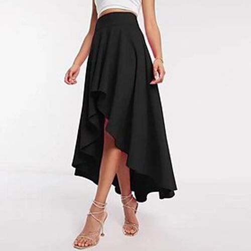 Women's Skirt Swing Polyester Asymmetrical Black Pink Skirts Casual Daily Fashion S M L - Ador.com UK - Modalova