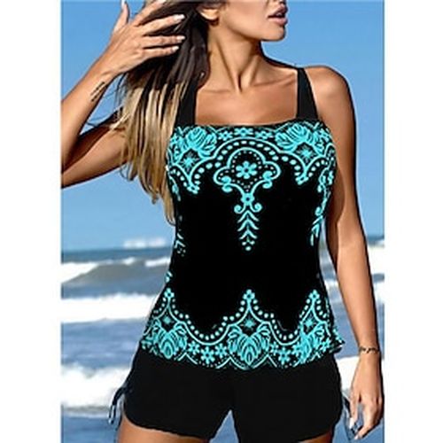 Women's Swimwear Tankini 2 Piece Normal Swimsuit Graphic 2 Piece Printing Black Tank Top Bathing Suits Beach Wear Summer Sports - Ador.com UK - Modalova