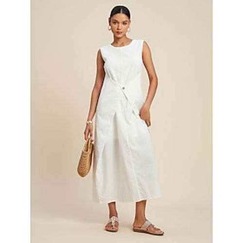 Cotton Linen Plain Color Maxi Dress - Ador.com - Modalova