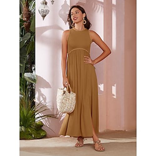 Rayon Lace Solid Sleeveless Maxi Dress - Ador.com - Modalova