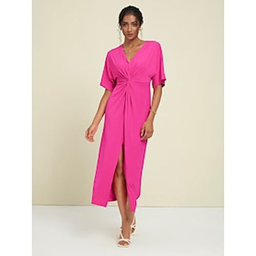 Modal Rose Red Party/Wedding Guest Knot Front Short Sleeve V Neck Party Maxi Dress dress to impress 2024 - Ador.com - Modalova