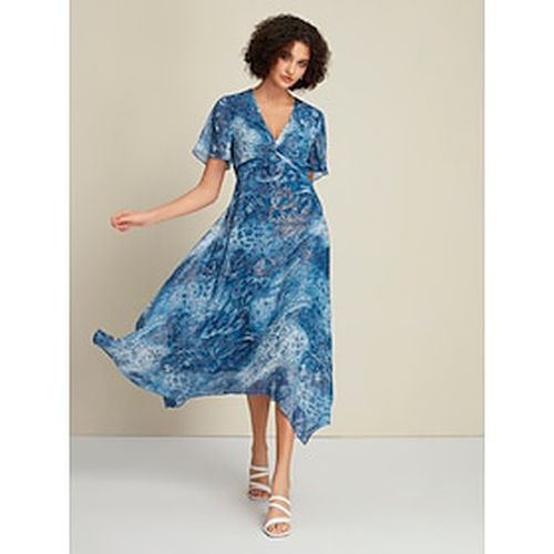 Chiffon Boho Wedding Guest Hot Stamping V Neck Midi Dress - Ador.com - Modalova