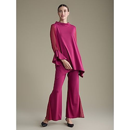 Luxurious High Neck Ruffle Long Sleeve Two Piece Set - Ador.com - Modalova