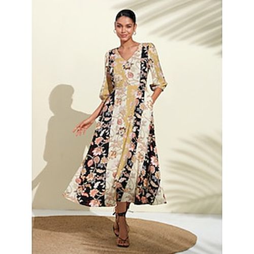 Floral Maxi Weddig Guest Dress with Pocket - Ador - Modalova