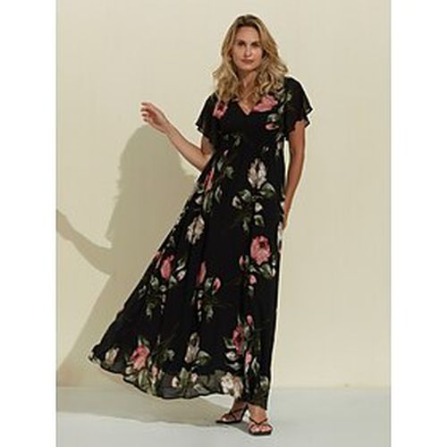 Floral Print V Neck Maxi Dress - Ador - Modalova