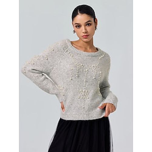 Pearl Beaded Crew Neck Pullover Sweater - Ador.com - Modalova