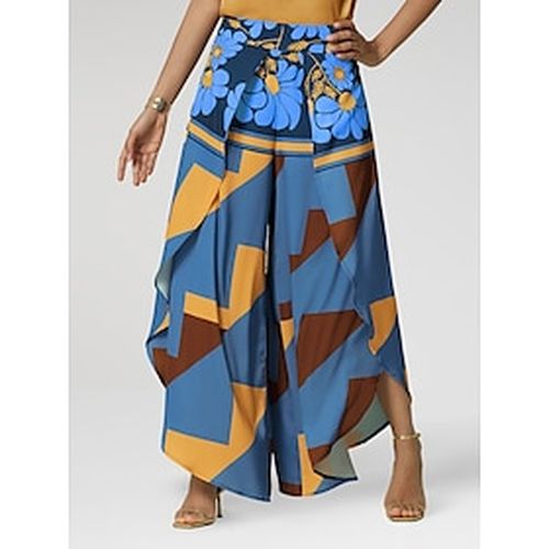 Women's Swing Full Length Pants Birthday Weekend Blue Rose Red Spring Summer S M L - Ador.com - Modalova