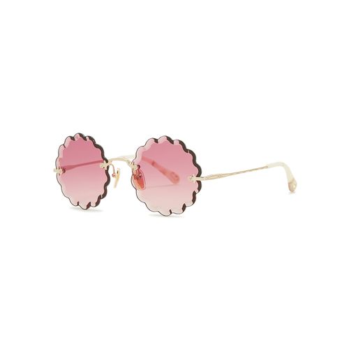 CHLOÉ Rosie Scalloped Round-frame Sunglasses, Sunglasses, Lenses - Chloé - Modalova