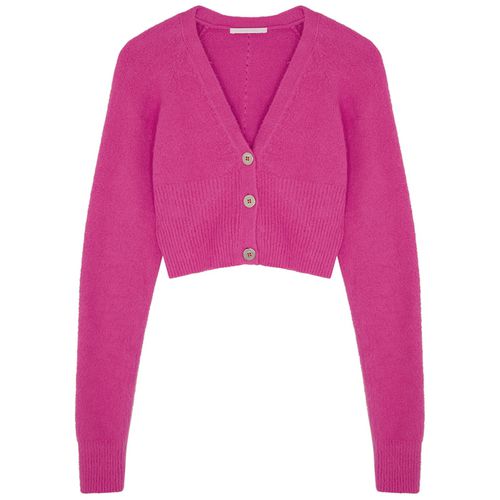 Hot Pink Brushed Textured-knit Cardigan - Helmut Lang - Modalova
