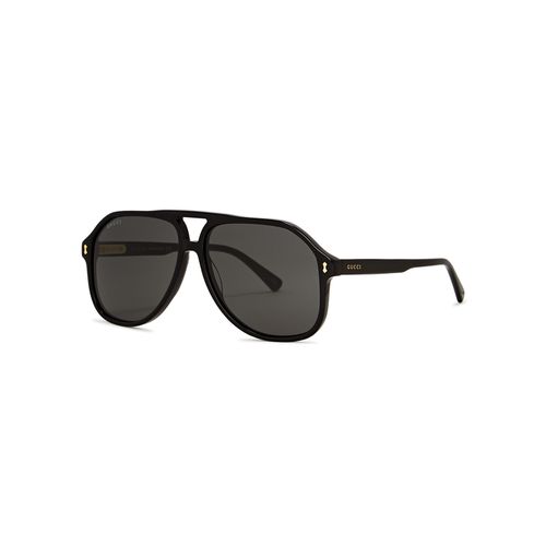 Politician Black Aviator-style Sunglasses - Gucci - Modalova