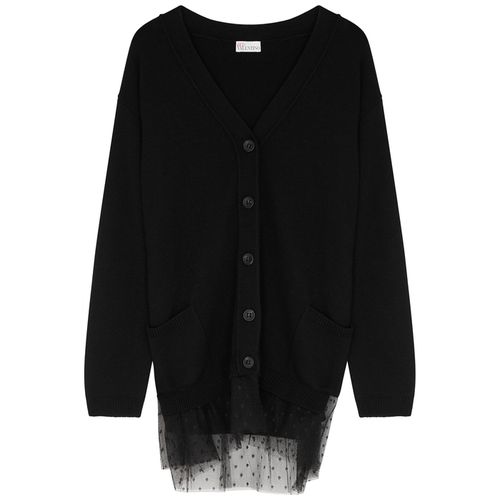 Point D'esprit And Knitted Cardigan - RED Valentino - Modalova