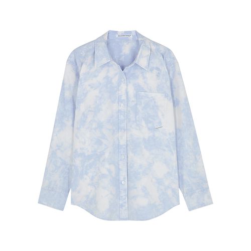 Blue Acid-wash Cotton Shirt - alexanderwang.t - Modalova