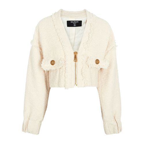 Cropped Cotton-blend Bouclé Jacket - - 12 - Balmain - Modalova