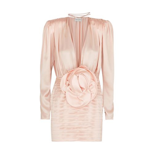 Pink Pleated Silk-satin Mini Dress - Magda Butrym - Modalova
