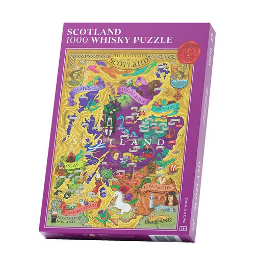 Water & Wines Scotland Whisky Map Jigsaw Puzzle, Puzzle, 1000 Pieces - Water&Wines - Modalova