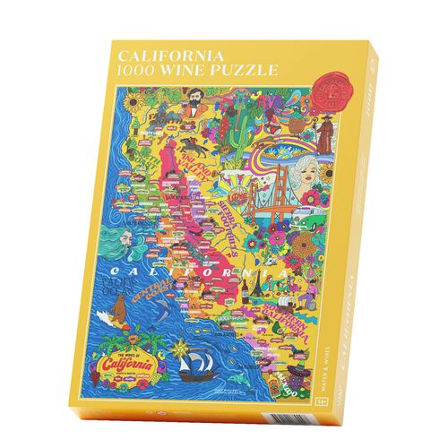 Water & Wines California Wine Map Jigsaw Puzzle 1000 Pieces - Water&Wines - Modalova