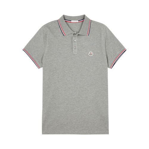 Piqué Cotton Polo Shirt, Polo Shirt, , Cotton - L - Moncler - Modalova