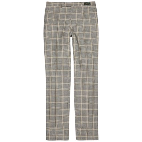 Checked Linen and Wool-blend Trousers - - 50 - Gucci - Modalova