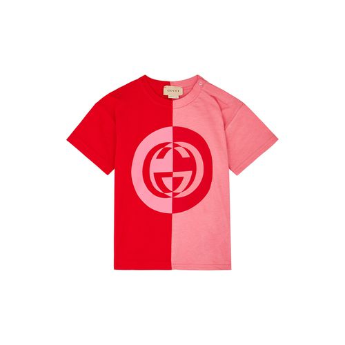 Kids Pink and red Logo Cotton T-shirt (6-36 Months) - Gucci - Modalova