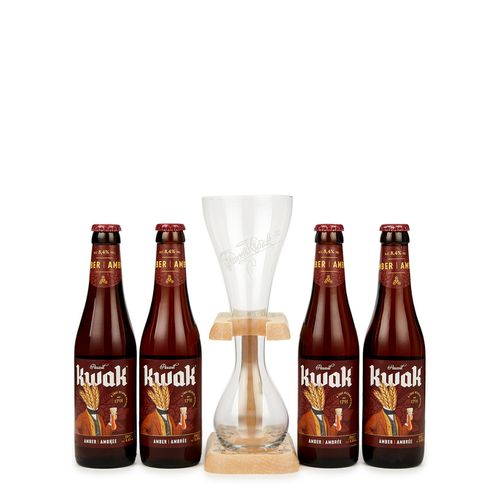 Beer, Glass & Wooden Stand Gift Pack 4 x 330ml - Kwak - Modalova