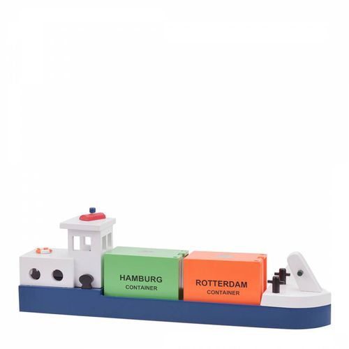 Barge with 2 containers - New Classic Toys - Modalova
