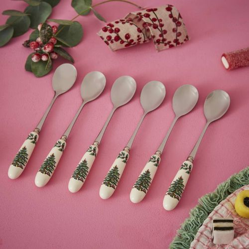 Set of 6 Christmas Tree Tea Spoons - Spode - Modalova