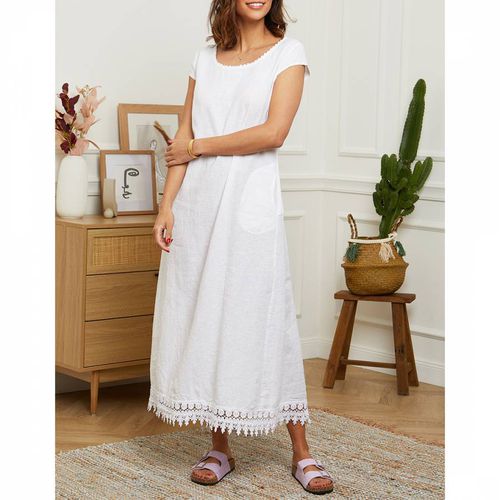 White Maxi Linen Dress - LE MONDE DU LIN - Modalova