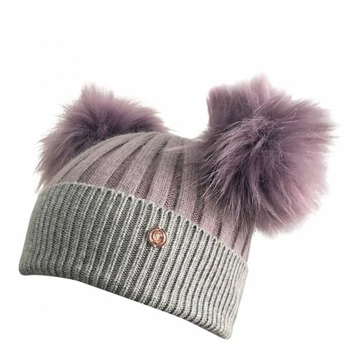 Kids Parma Violet Cashmere Pom Pom Beanie Hat - Look Like Cool - Modalova