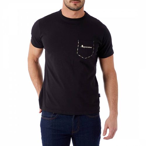 Black Pocket Logo Cotton T-Shirt - Aquascutum - Modalova