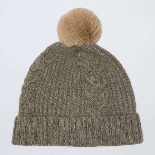 Otter Cable Cashmere Bobble Hat - Laycuna London - Modalova