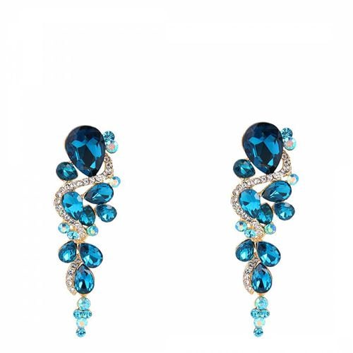 K Multi Blue Crystal Earrings - Liv Oliver - Modalova