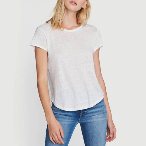 White Classic Linen Crew T-Shirt - Frame Denim - Modalova