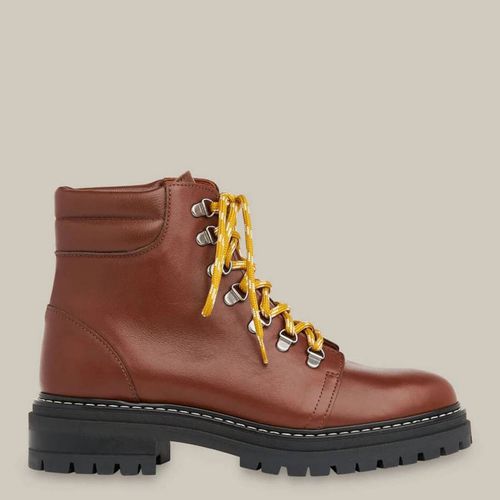 Brown Amber Lace Up Leather Boots - WHISTLES - Modalova
