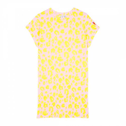 Yellow/Pink Leopard Print T-Shirt Dress - Scamp & Dude - Modalova