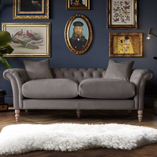 SAVE £1520 - The Mayfair Large Sofa Velvet Mushroom - The Great Sofa Company - Modalova