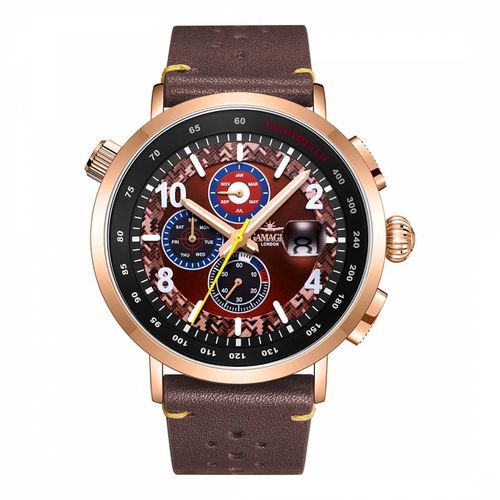 Men's Limited Edition Hand Assembled Target Racer Automatic Brown - Gamages of London - Modalova