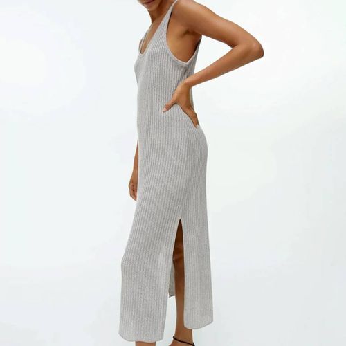 Grey Side Split Jersey Dress - ARKET - Modalova